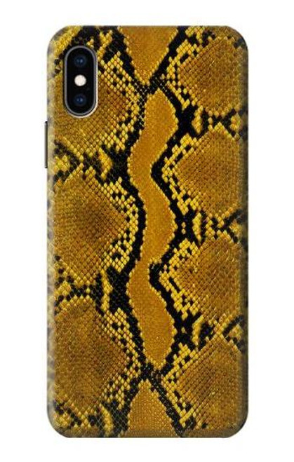 W3365 Yellow Python Skin Graphic Print Hard Case and Leather Flip Case For iPhone X, iPhone XS