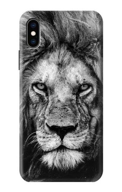 W3372 Lion Face Hard Case and Leather Flip Case For iPhone X, iPhone XS