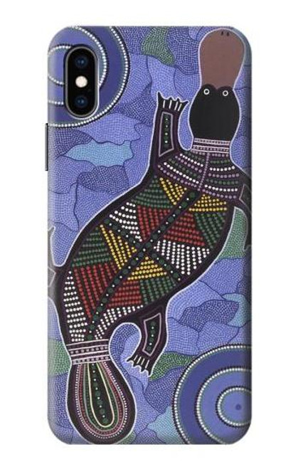 W3387 Platypus Australian Aboriginal Art Hard Case and Leather Flip Case For iPhone X, iPhone XS