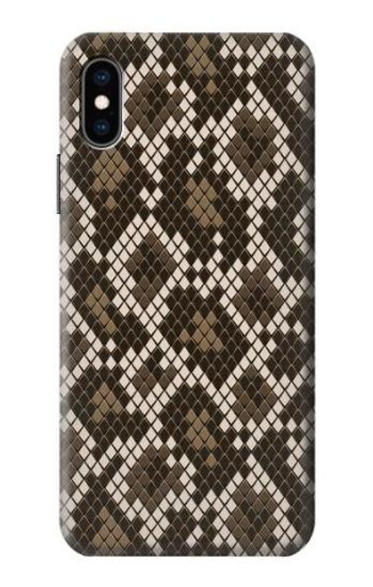 W3389 Seamless Snake Skin Pattern Graphic Hard Case and Leather Flip Case For iPhone X, iPhone XS