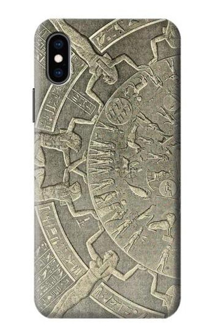 W3396 Dendera Zodiac Ancient Egypt Hard Case and Leather Flip Case For iPhone X, iPhone XS