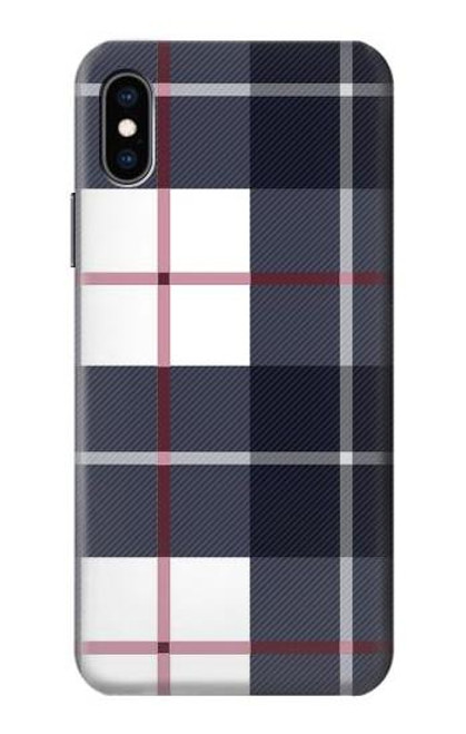 W3452 Plaid Fabric Pattern Hard Case and Leather Flip Case For iPhone X, iPhone XS