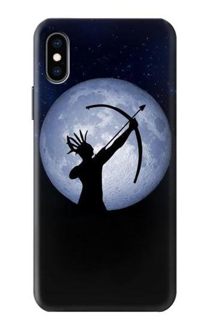 W3489 Indian Hunter Moon Hard Case and Leather Flip Case For iPhone X, iPhone XS