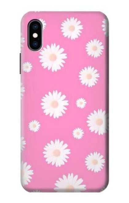 W3500 Pink Floral Pattern Hard Case and Leather Flip Case For iPhone X, iPhone XS