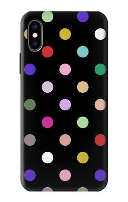 W3532 Colorful Polka Dot Hard Case and Leather Flip Case For iPhone X, iPhone XS