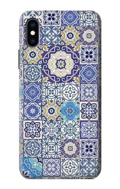 W3537 Moroccan Mosaic Pattern Hard Case and Leather Flip Case For iPhone X, iPhone XS