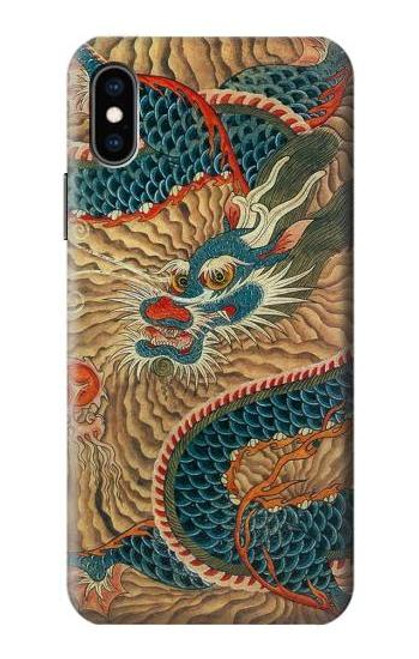 W3541 Dragon Cloud Painting Hard Case and Leather Flip Case For iPhone X, iPhone XS