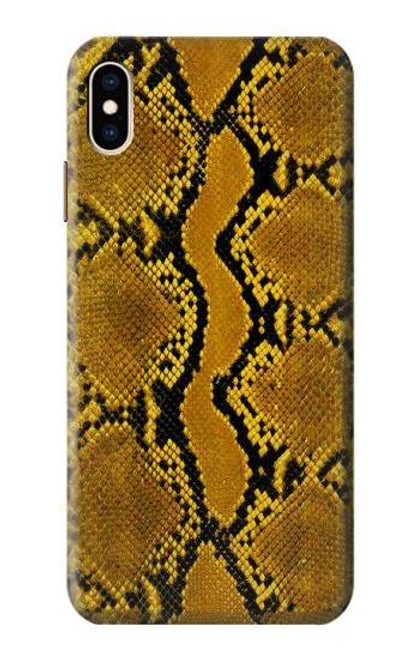 W3365 Yellow Python Skin Graphic Print Hard Case and Leather Flip Case For iPhone XS Max