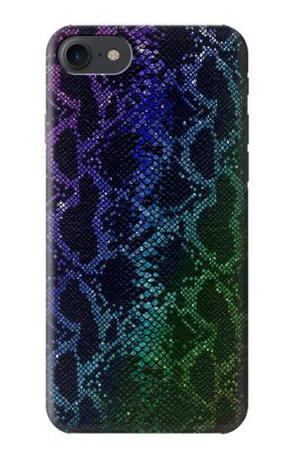 W3366 Rainbow Python Skin Graphic Print Hard Case and Leather Flip Case For iPhone 7, iPhone 8, iPhone SE (2020) (2022)