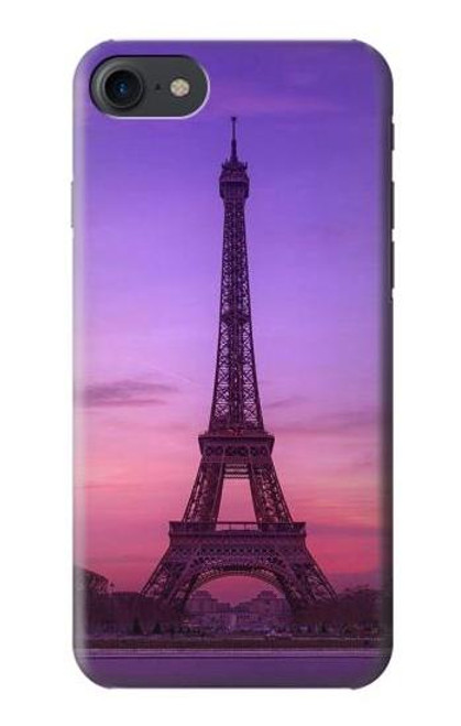 W3447 Eiffel Paris Sunset Hard Case and Leather Flip Case For iPhone 7, iPhone 8, iPhone SE (2020) (2022)