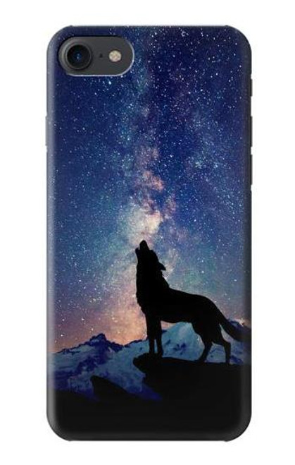 W3555 Wolf Howling Million Star Hard Case and Leather Flip Case For iPhone 7, iPhone 8, iPhone SE (2020) (2022)