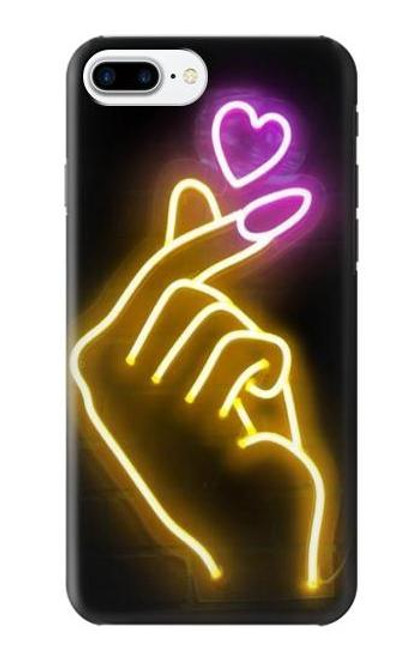 W3512 Cute Mini Heart Neon Graphic Hard Case and Leather Flip Case For iPhone 7 Plus, iPhone 8 Plus