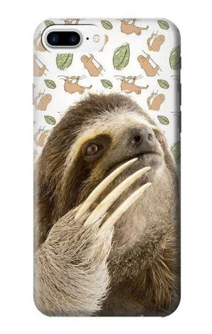 W3559 Sloth Pattern Hard Case and Leather Flip Case For iPhone 7 Plus, iPhone 8 Plus