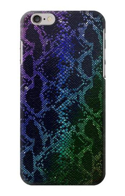 W3366 Rainbow Python Skin Graphic Print Hard Case and Leather Flip Case For iPhone 6 6S