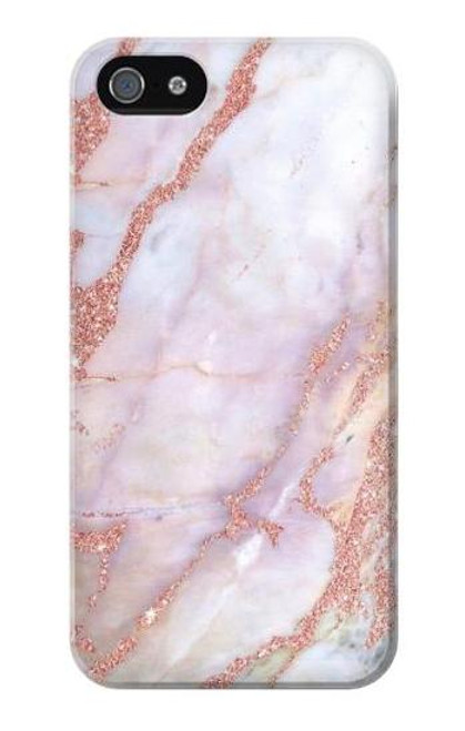 W3482 Soft Pink Marble Graphic Print Hard Case and Leather Flip Case For iPhone 5 5S SE