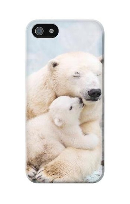 W3373 Polar Bear Hug Family Hard Case and Leather Flip Case For iPhone 5C