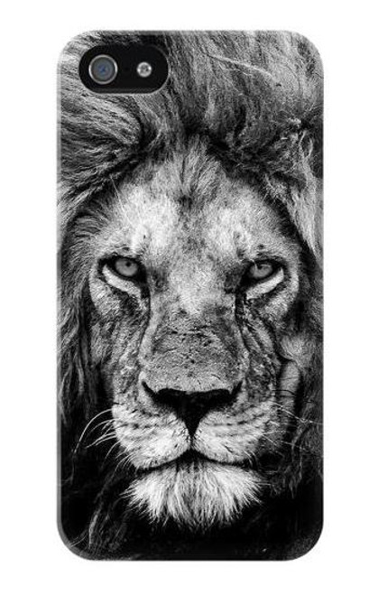 W3372 Lion Face Hard Case and Leather Flip Case For iPhone 4 4S