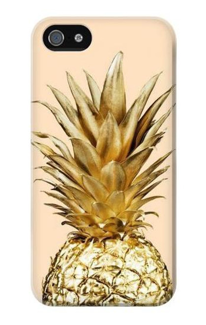 W3490 Gold Pineapple Hard Case and Leather Flip Case For iPhone 4 4S