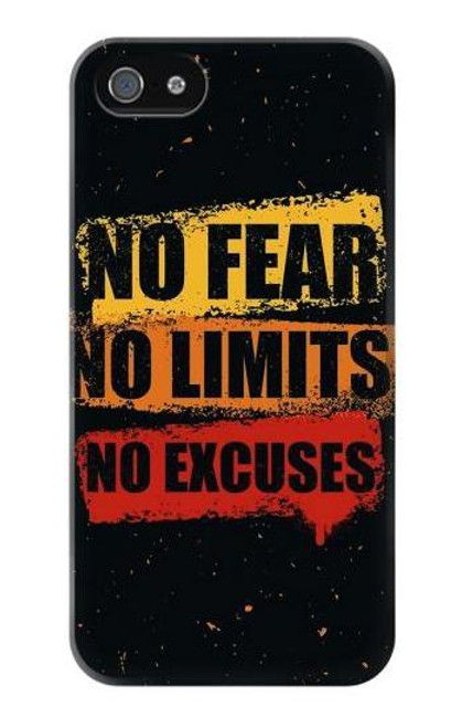 W3492 No Fear Limits Excuses Hard Case and Leather Flip Case For iPhone 4 4S