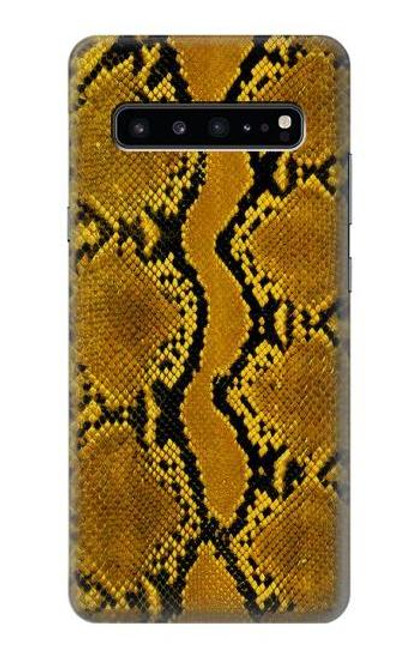 W3365 Yellow Python Skin Graphic Print Hard Case and Leather Flip Case For Samsung Galaxy S10 5G