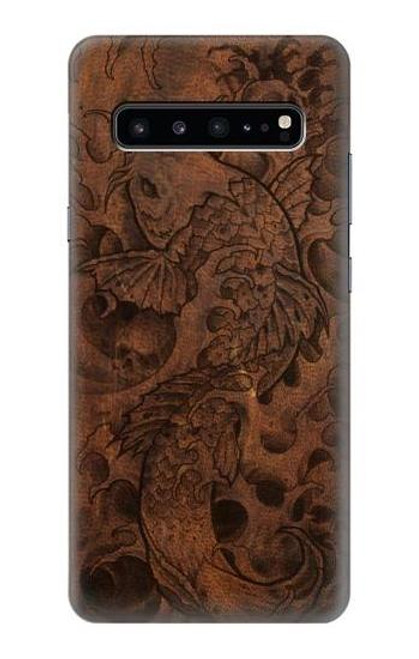 W3405 Fish Tattoo Leather Graphic Print Hard Case and Leather Flip Case For Samsung Galaxy S10 5G