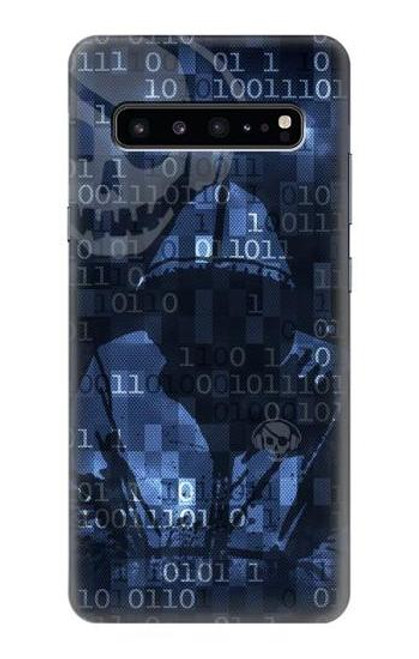 W3431 Digital Code Cyber Hacker Hard Case and Leather Flip Case For Samsung Galaxy S10 5G