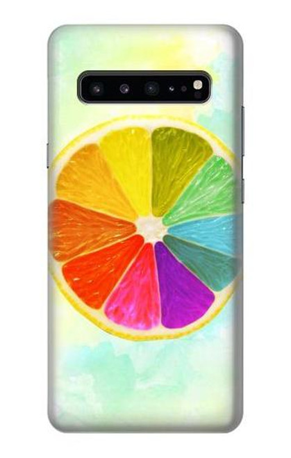 W3493 Colorful Lemon Hard Case and Leather Flip Case For Samsung Galaxy S10 5G