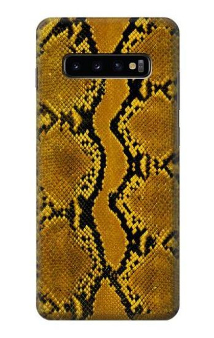 W3365 Yellow Python Skin Graphic Print Hard Case and Leather Flip Case For Samsung Galaxy S10 Plus