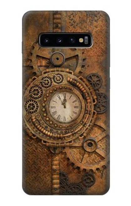 W3401 Clock Gear Streampunk Hard Case and Leather Flip Case For Samsung Galaxy S10 Plus
