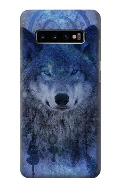 W3410 Wolf Dream Catcher Hard Case and Leather Flip Case For Samsung Galaxy S10 Plus