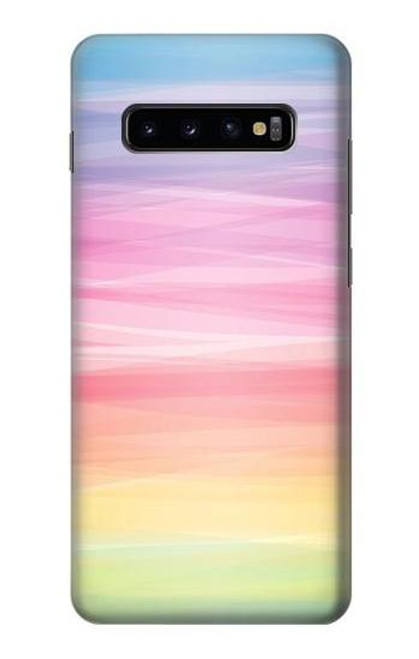 W3507 Colorful Rainbow Pastel Hard Case and Leather Flip Case For Samsung Galaxy S10 Plus