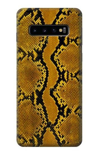 W3365 Yellow Python Skin Graphic Print Hard Case and Leather Flip Case For Samsung Galaxy S10