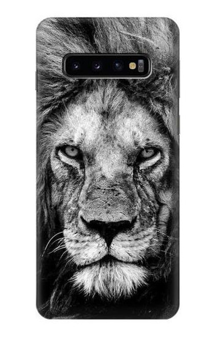 W3372 Lion Face Hard Case and Leather Flip Case For Samsung Galaxy S10