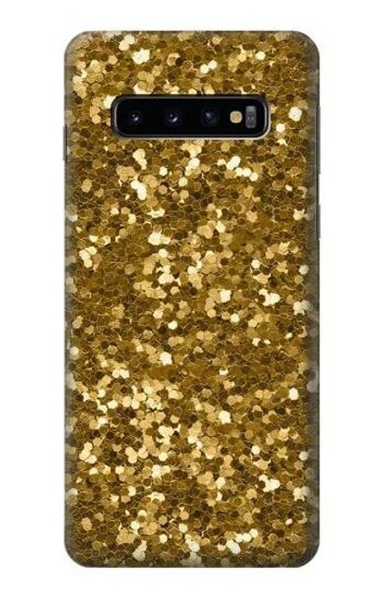 W3388 Gold Glitter Graphic Print Hard Case and Leather Flip Case For Samsung Galaxy S10