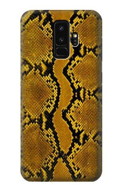 W3365 Yellow Python Skin Graphic Print Hard Case and Leather Flip Case For Samsung Galaxy S9 Plus