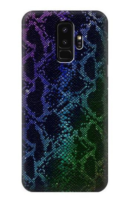 W3366 Rainbow Python Skin Graphic Print Hard Case and Leather Flip Case For Samsung Galaxy S9 Plus