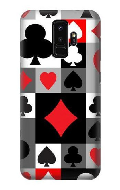 W3463 Poker Card Suit Hard Case and Leather Flip Case For Samsung Galaxy S9 Plus