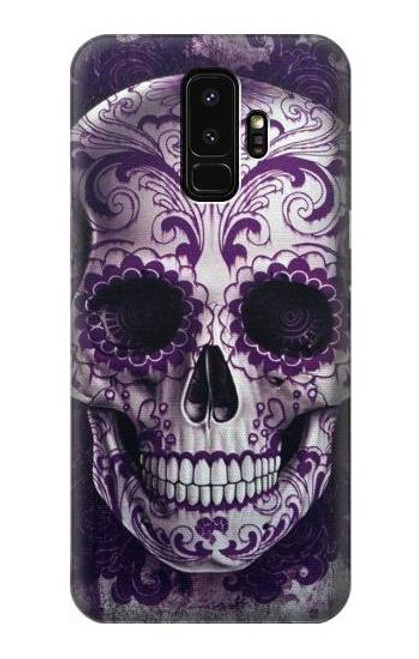 W3582 Purple Sugar Skull Hard Case and Leather Flip Case For Samsung Galaxy S9 Plus