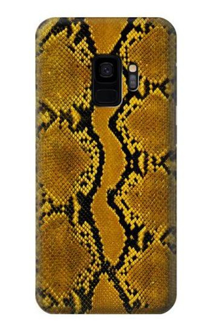 W3365 Yellow Python Skin Graphic Print Hard Case and Leather Flip Case For Samsung Galaxy S9