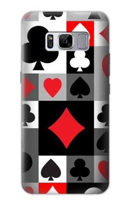 W3463 Poker Card Suit Hard Case and Leather Flip Case For Samsung Galaxy S8 Plus