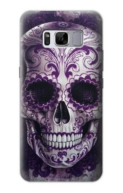 W3582 Purple Sugar Skull Hard Case and Leather Flip Case For Samsung Galaxy S8 Plus