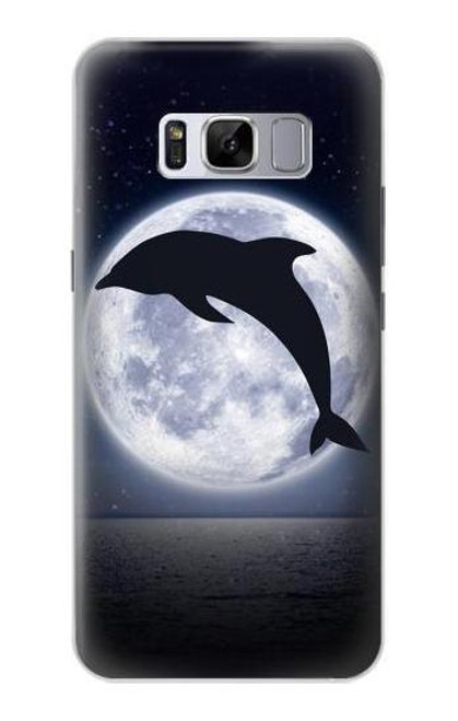 W3510 Dolphin Moon Night Hard Case and Leather Flip Case For Samsung Galaxy S8