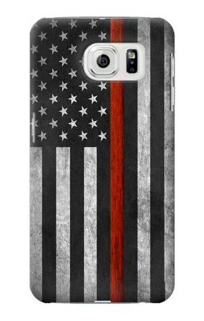 W3472 Firefighter Thin Red Line Flag Hard Case and Leather Flip Case For Samsung Galaxy S7 Edge