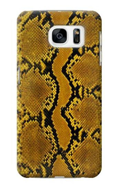 W3365 Yellow Python Skin Graphic Print Hard Case and Leather Flip Case For Samsung Galaxy S7