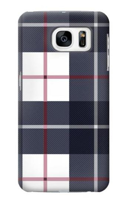 W3452 Plaid Fabric Pattern Hard Case and Leather Flip Case For Samsung Galaxy S7