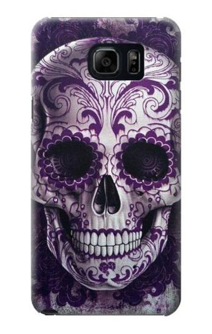 W3582 Purple Sugar Skull Hard Case and Leather Flip Case For Samsung Galaxy S6 Edge Plus