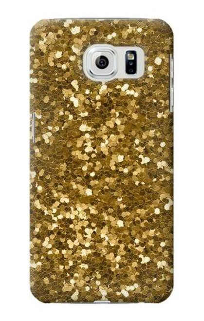 W3388 Gold Glitter Graphic Print Hard Case and Leather Flip Case For Samsung Galaxy S6 Edge
