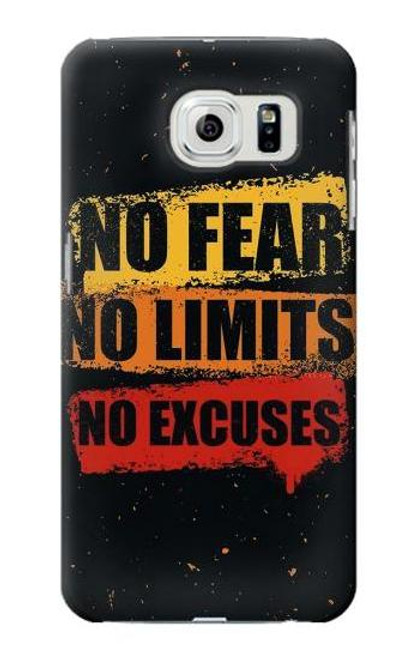 W3492 No Fear Limits Excuses Hard Case and Leather Flip Case For Samsung Galaxy S6 Edge
