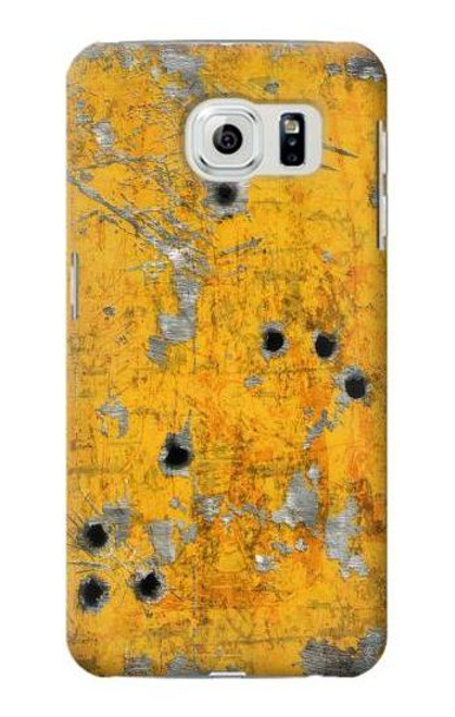 W3528 Bullet Rusting Yellow Metal Hard Case and Leather Flip Case For Samsung Galaxy S6