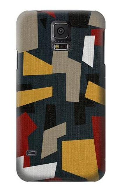 W3386 Abstract Fabric Texture Hard Case and Leather Flip Case For Samsung Galaxy S5